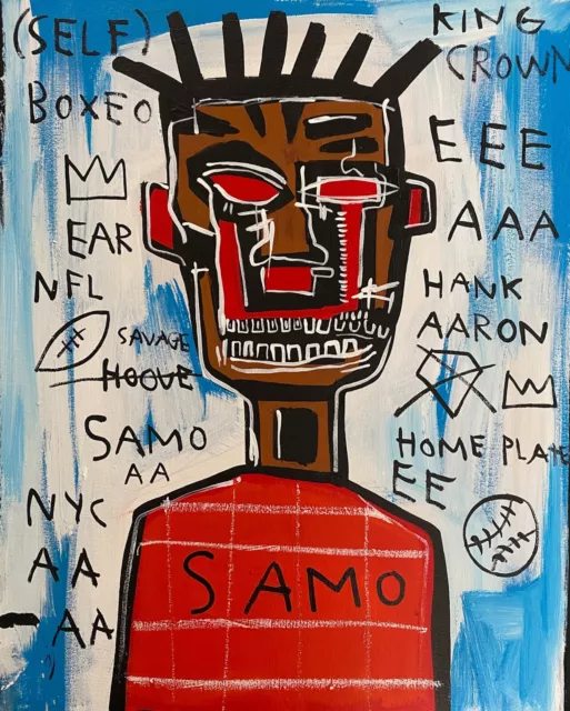 RARE JEAN MICHEL Basquiat Vintage Painting 82 “Self Portrait” $76.00 ...