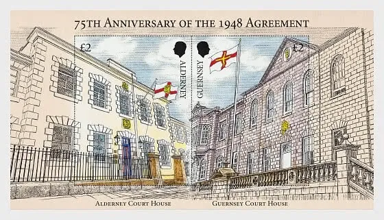 GUERNSEY&ALDERNEY The 75th Anniversary of the 1948 Agreement Sheet MNH