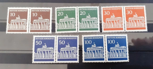 Bund waagrechte Paare Brandenburger Tor 506-510 postfrisch