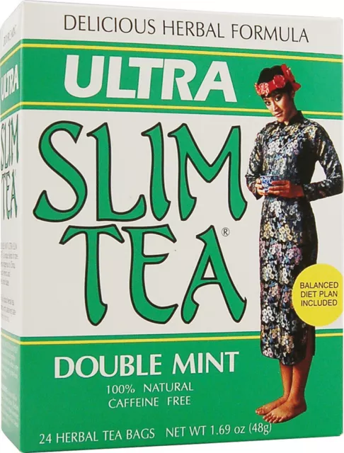 Ultra Slim Tea Double Mint by Hobe Laboratories, 24 tea bag