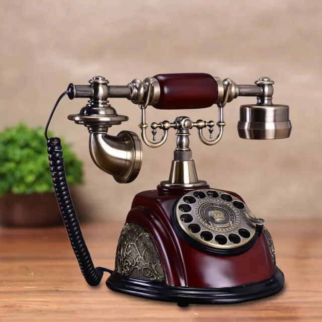 Teléfono de colección antiguo con esfera giratoria de cerámica de escritorio antiguo