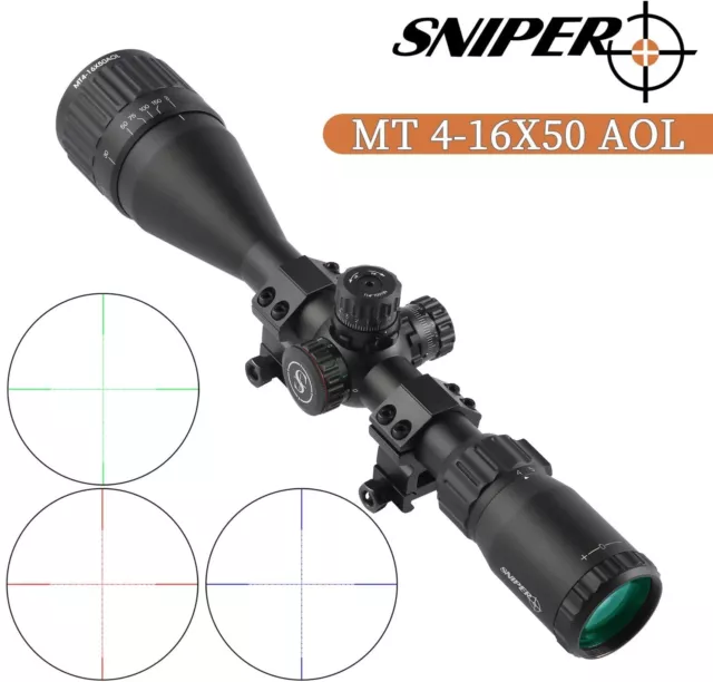 Sniper MT 4-16X50AOL Hunting Rifle Scope Red Green Illuminated Mil-Dot Reticle