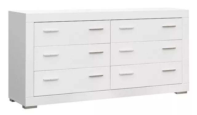 Commode à Tiroirs Commode/Buffet 175x41x86cm Blanc Mat
