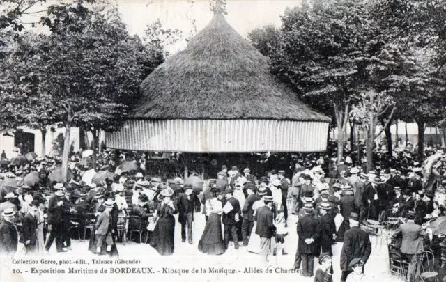 Cpa 33 Maritime Exhibition Bordeaux Music Kiosk Charter Allees