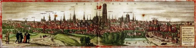 Reproduction plan ancien de Malines (Mechelen) 1572