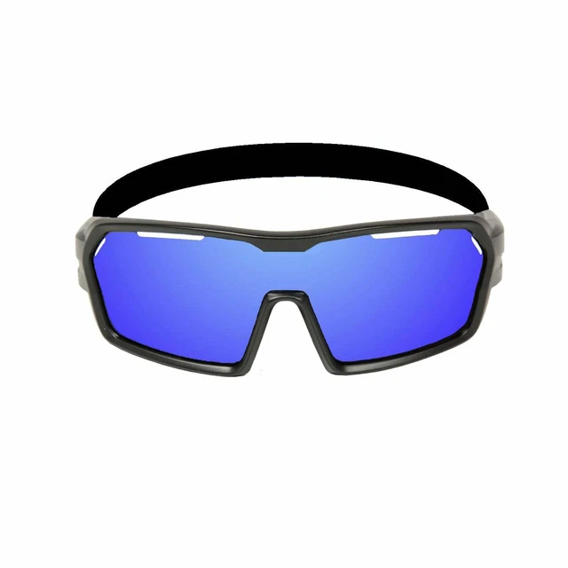 OCEAN CHAMELEON Floating Sunglasses Kiteboarding Surf Matte Black & Blue Lens