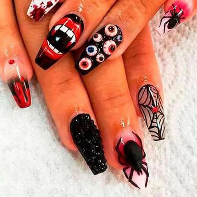 Wearable Manicure Ballerina False Nail Pointed Head Nail Tips  Women