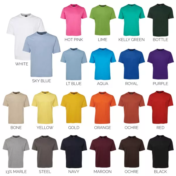 Plain Blank Tee 100% Cotton T-SHIRT | Mens Womens Kids | Sizes 00 - 11XL