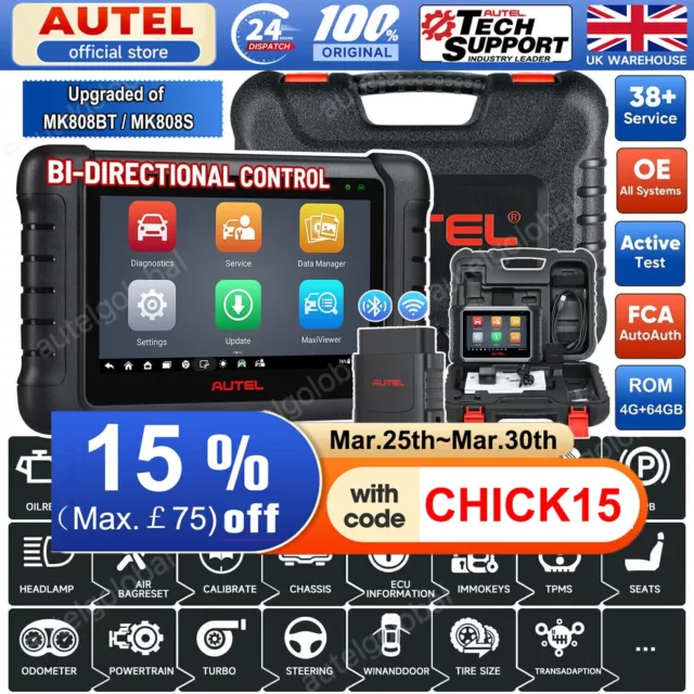 Autel MaxiCom MK808BT PRO Bluetooth Auto Car Full System Diagnostic OBD2 Scanner