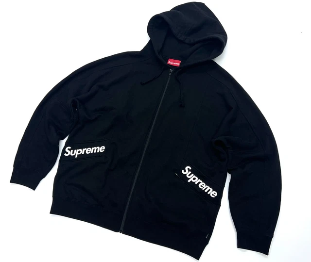 supreme color blocked zip up hooded sweatshirt
