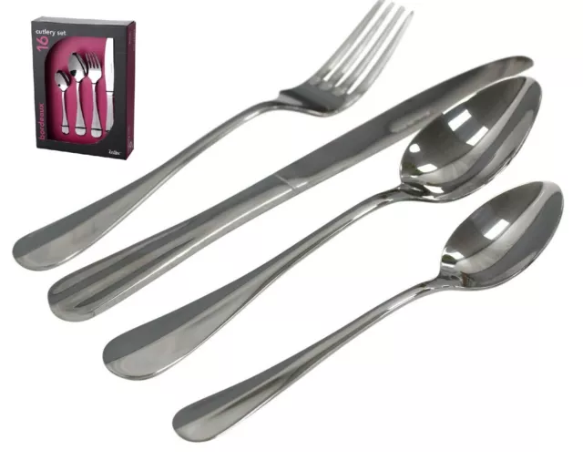 16 Pc Bordeaux Cutlery Set Quality Stainless Steel Knife Fork Dessert Tea Spoon