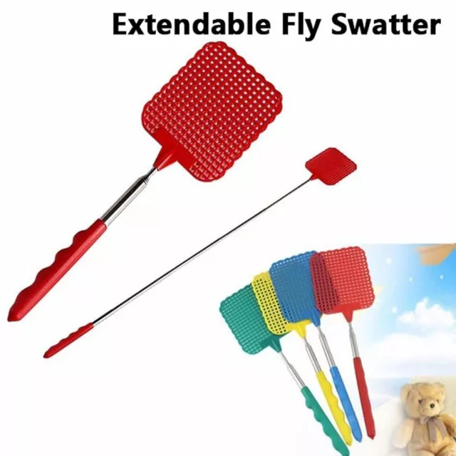 Heavy-Duty Extendable Fly Swatter Plastic Bug Mosquito Insects Killer Telescopic 2