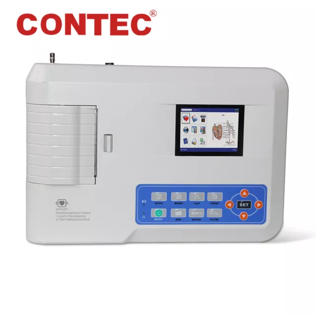 CONTEC ECG300G Digital 3-Channel 12-Lead Electrocardiograph ECG Machine + PC SW