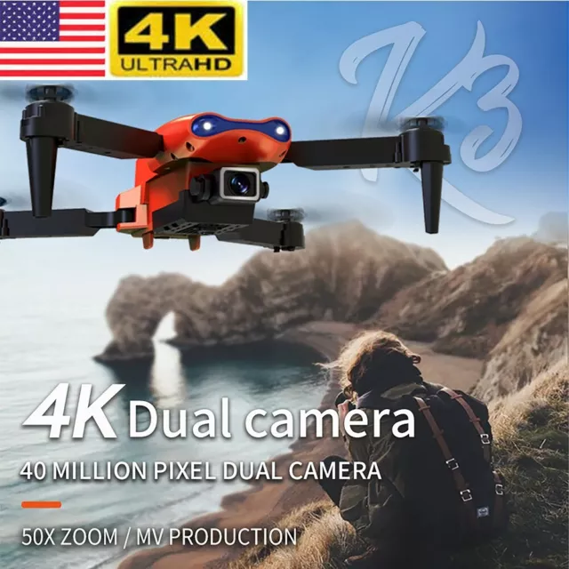 2021 New K3 Drone 4k HD Wide Angle Camera WIFI FPV Drone Dual Camera Quadcopter