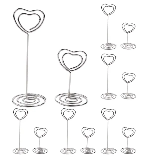 30 Pcs Card Holder Heart Shape Table Picture Stand Wire Tabletop Photo Hold Q6V7