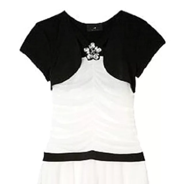 IZ Amy Byer Big Girls Mock Layer Ivory/Black Halter Dress -NWT 2