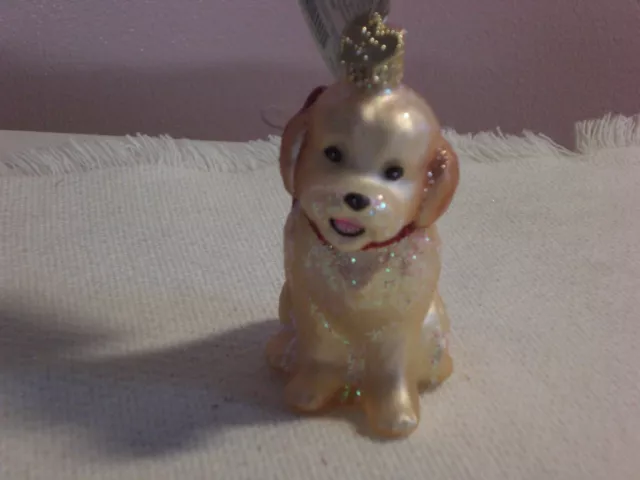 Old World Chistmas "Cockapoo Puppy" Glass Ornament