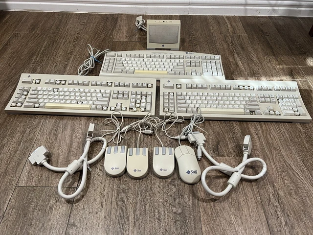 Vintage Lot of Sun Microsystems Keyboards Mouse Type 5 6 Speaker Box PARTS