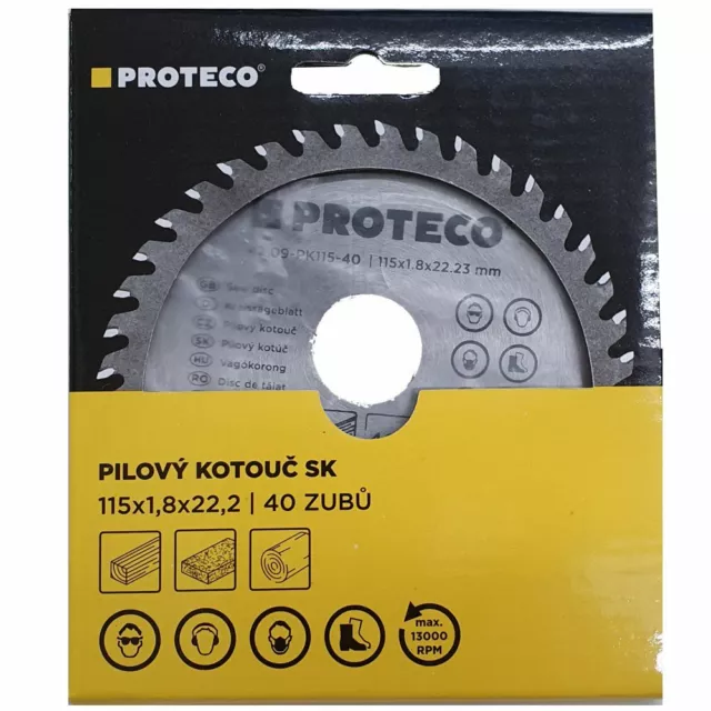 PROTECO 115 mm / 125 mm Circular Saw Blades Wood Saw Cutting Blade Disc 40-Teeth