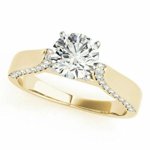 1.22Ct Rund Labor Erstellt D / VVS1 Diamant Hochzeit Ring 14K Gelbgold 6 7 8