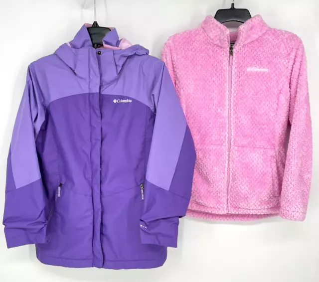 COLUMBIA WG1120 BUGABOO I YOUTH GIRL L WATERPROOF Purple 3-in-1 JACKET omni-heat