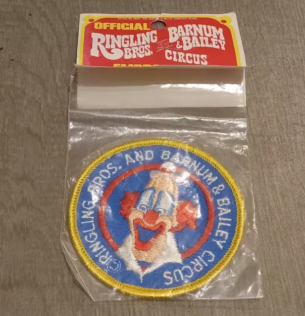 Vintage Ringling Bros & Barnum & Bailey Circus Clown Sew-on Patch NEW SEALED