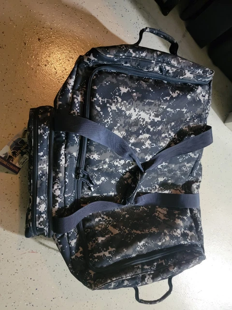U.S. Navy Large Tactical Wheeled Duffle Trolley Rolling Luggage Blue Digital NWT
