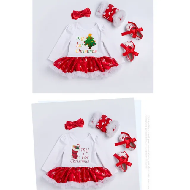 2 pezzi costume natalizio bambine bambini body vestiti di Natale