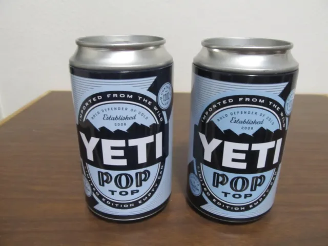 2 YETI Pop Top, Limited Edition, "Empty Can Contains 12oz" Storage Stash Cans