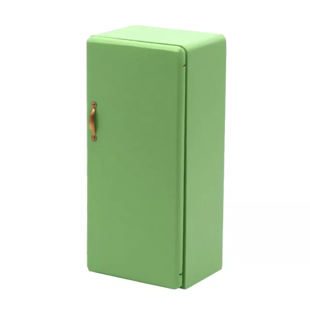 Dollhouse Miniature Furniture Green Refrigerator 1/12 Scale Kitchen Accessories