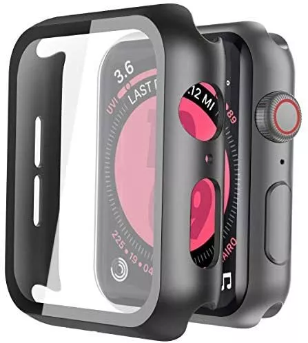 Black Hard Case For Apple Watch SE Series 6 Series 5 Series 4 44mm Iwatch Scree