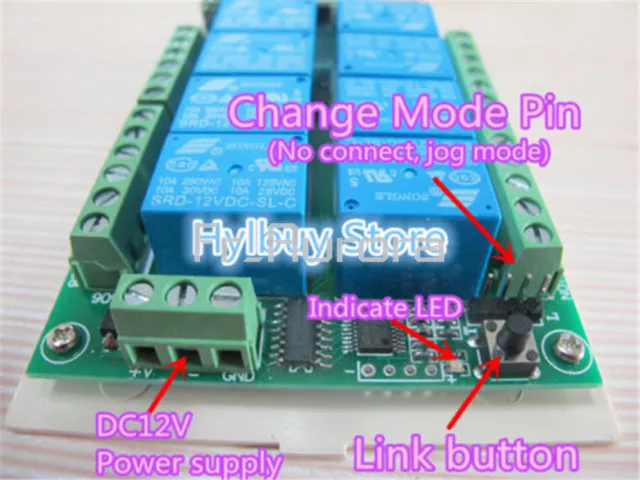 DC 12V RF Switch 8CH Channel Relay 1000m Remote Control Transmitter+ Receiver 3