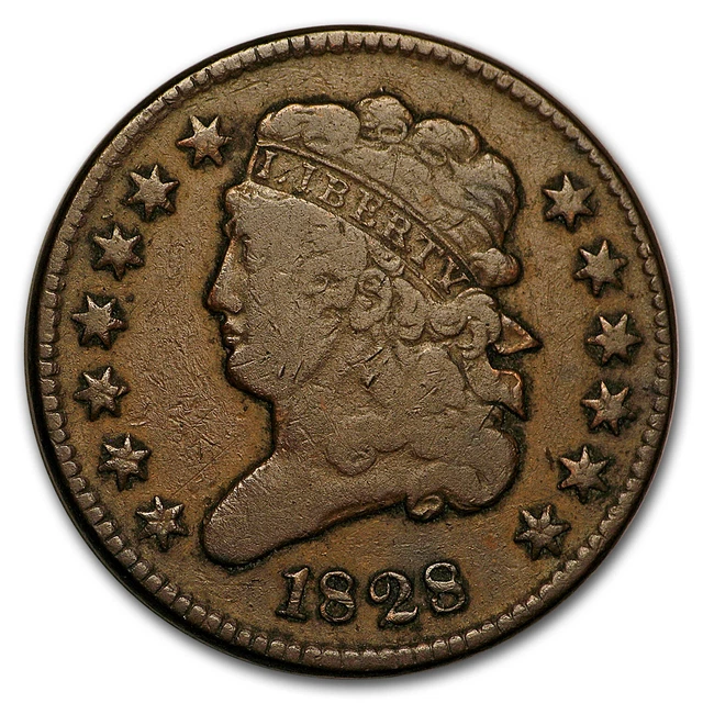 1828 Half Cent 13 Stars VG - SKU#24621 1828 Half Cent 13 Stars VG - SKU#24621