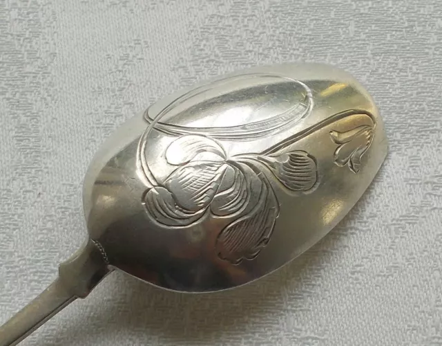 Raro Elegante Cucchiaio da Zucchero Di 84/875er Argento Russia Um 1900 Fatto