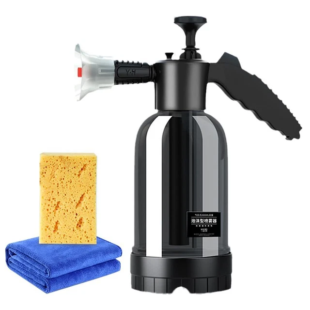 Pistola per schiuma per autolavaggio a batteria, spruzzatore elettrico per schiuma da 1,5 l, con