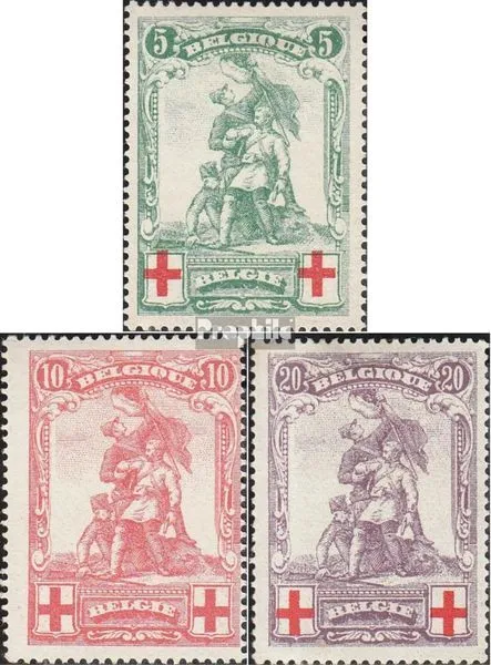 Belgique 104-106 (complète edition) oblitéré 1914 Rouge Cross