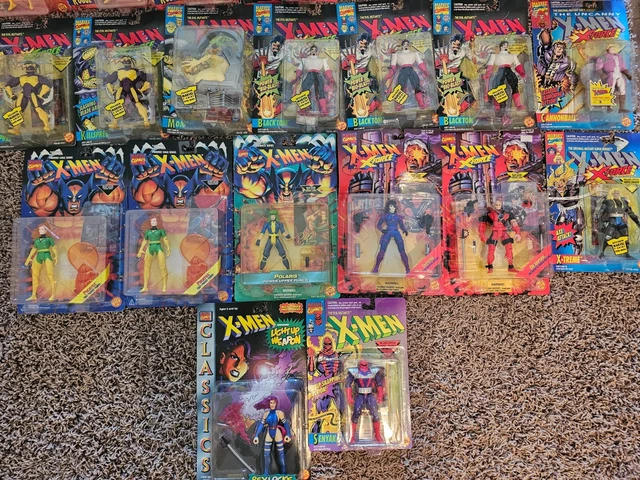 Toy biz X-Men Lot (22) IN PACKAGES X-Force 1990s Rogue, Phoenix, Beast, 3