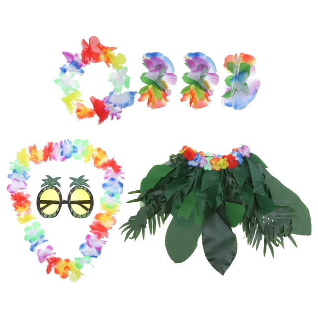 1 Set lunettes de soleil de fête Hawaii Hula Leaf Jirts habiller les 2