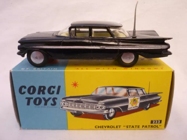 Corgi Toys, Chevrolet "State Patrol" ohne Aufkleber,Nr.223,super Zustand mit OVP