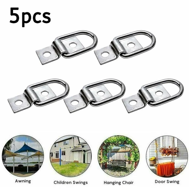 5PCS Remorque Forgé Arrimage Camion Audew D Anneaux Crochet Sangle Bague Charge