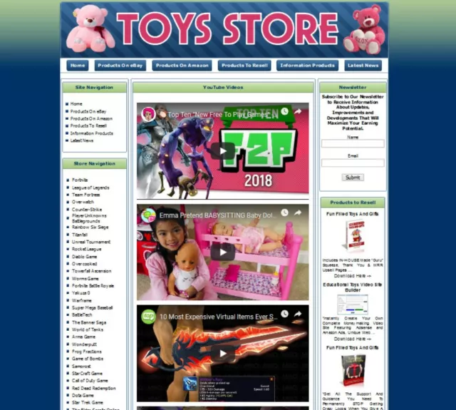 Toys Store Website For Sale. Make Money Online.