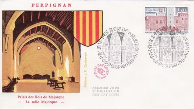 Enveloppe 1er Jour PERPIGNAN 21/04/1979 palais des rois de majorque la salle ti.
