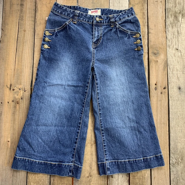 Bongo Pantaloni Denim Ragazze Misura 16 Jeans Blu Capri