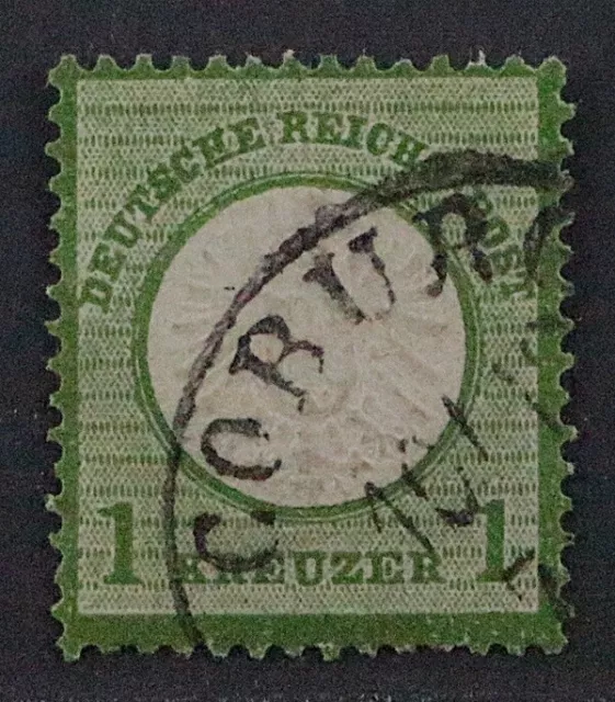1872, Deutsches Reich 23 b, 1 Kr. dunkelgrün, sauber gestempelt, geprüft 800,-€