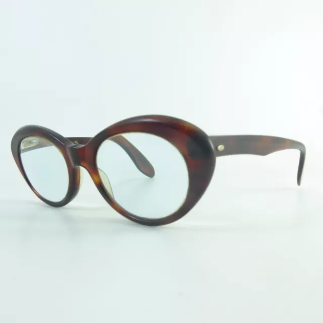 Vintage Plastic Brown Round Women Full Rim TJ1138 Glasses Frames Eyewear