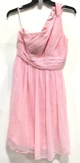Donna Morgan Womens Rachel One Shoulder Chiffon Dress Pink Size 6 R