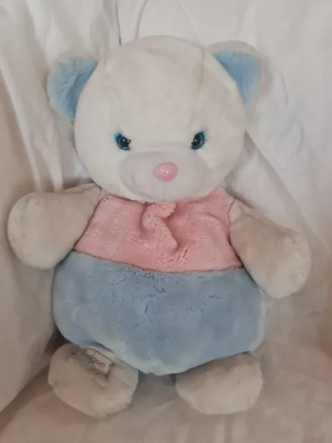 DOUDOU PELUCHE OURS Boulgom vintage range pyjama blanc bleu et rose 50 cm tbé