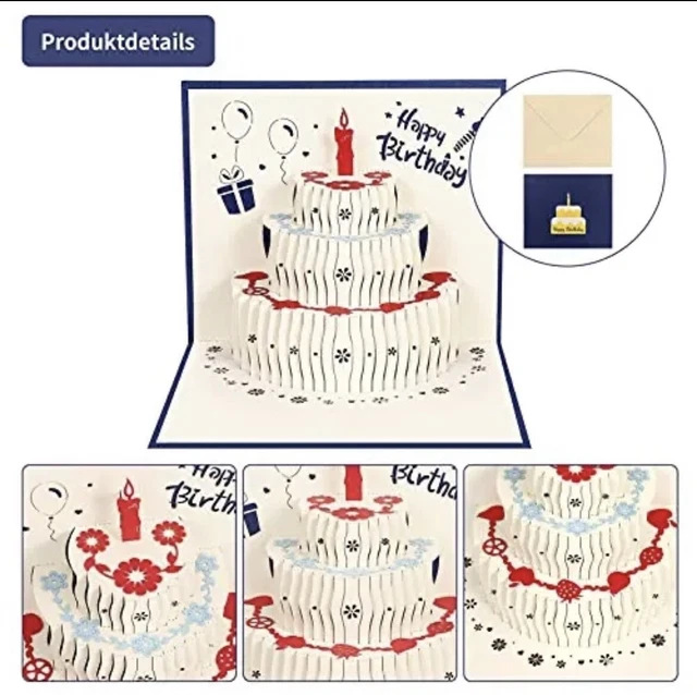 HAPPY BIRTHDAY POP Up Card, 3D Birthday Card, Birthday Greeting Cards £ ...