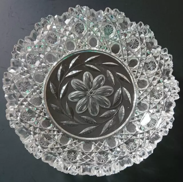 American Brilliant Period (ABP) Cut Glass 9-inch Low Bowl
