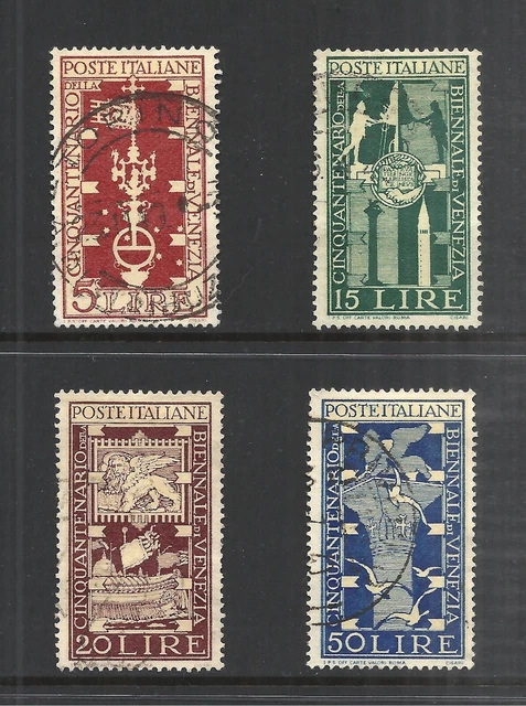 Italy Scott 510 - 513 Used Set - 1949 Biennial Art Exhibition In Venice